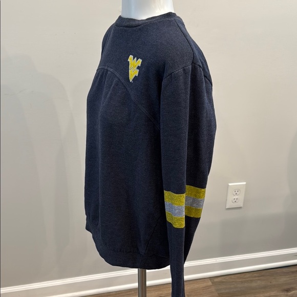 Colosseum Small West Virginia Mountaineers Blue and Yellow Varsity Sweatshirt - Picture 5 of 9